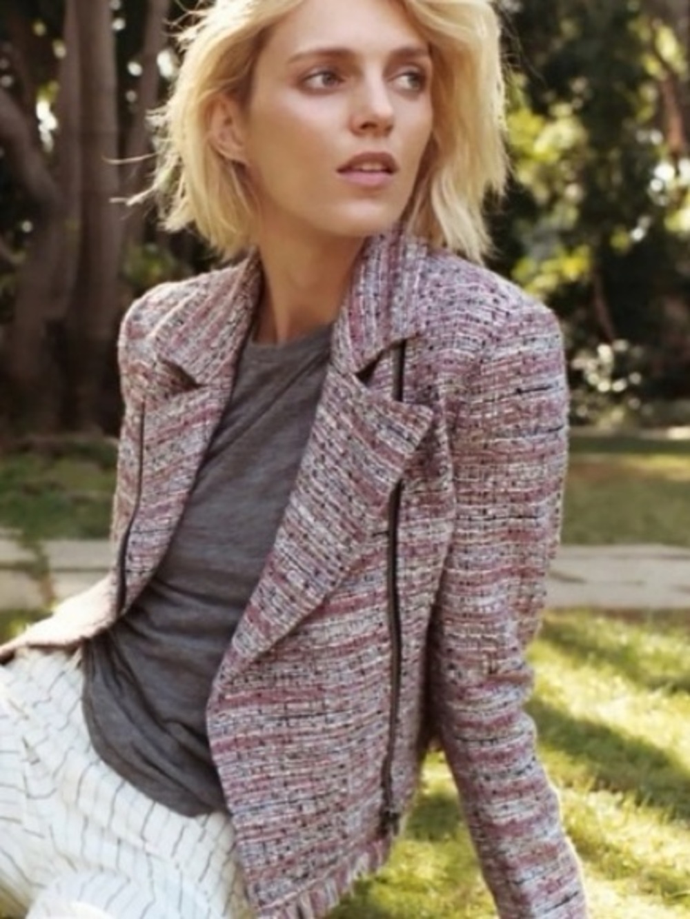 Cupcakes and Cashmere Canter Tweed Moto Jacket